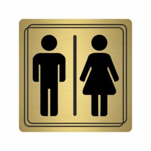női férfi wc mosdó tábla arany