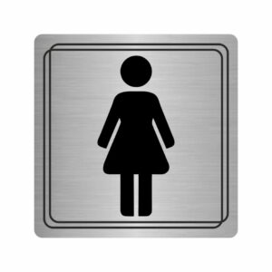női wc piktogram fémhatású tábla ezüst