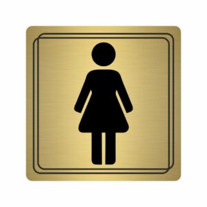 női wc piktogram rézhatású műanyag tábla
